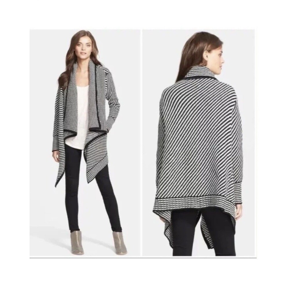 Joie Merino Wool Cashmere Knit waterfall Long Cardigan size L Boho Capsule